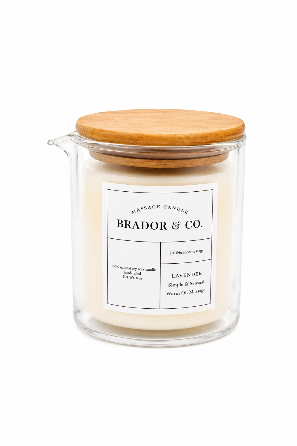 : Brador & Co. 100% Natural Lavender Soy Candle BRADOR candles