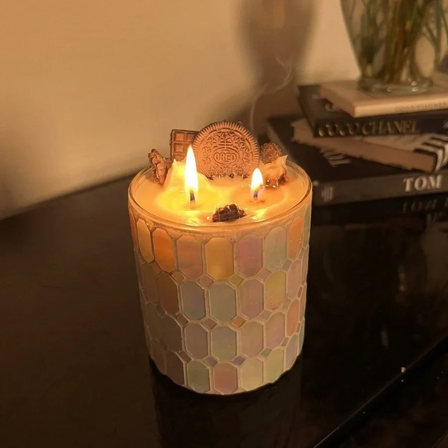 Cookies & Cream Candle Burning Candles by BRADOR