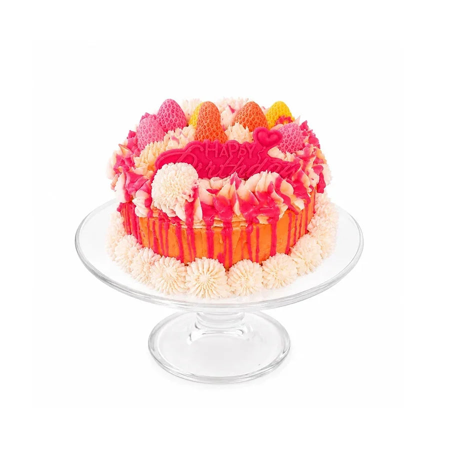 "Happy Birthday" Pink Drizzle Celebration Cake Candle Candles by BRADOR
