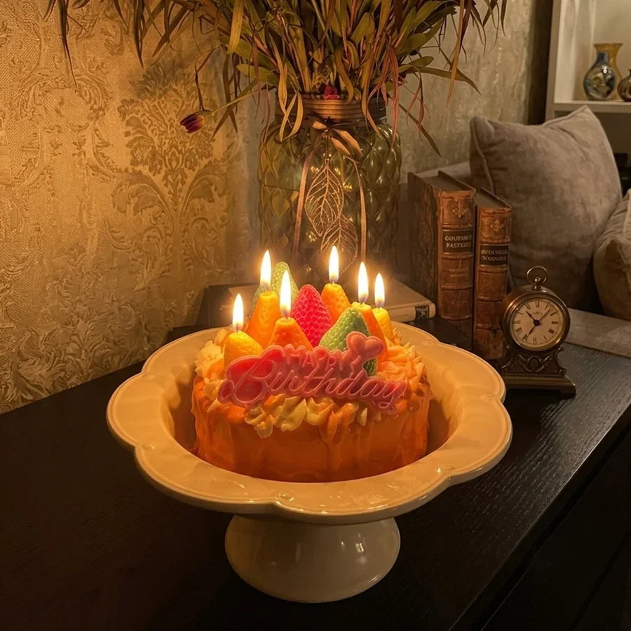 "Happy Birthday" Gourmet Fruit Cake Candle Candles by BRADOR