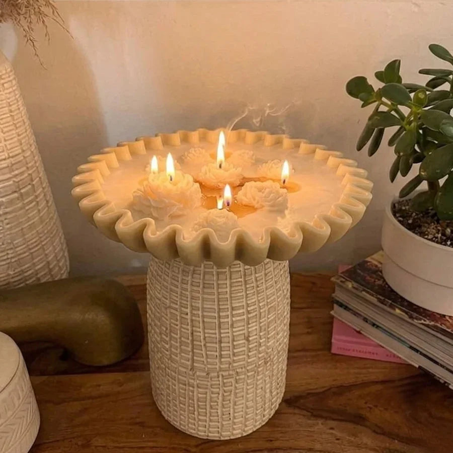 Multi-Wick Floral Pedestal Candle My Store 3
