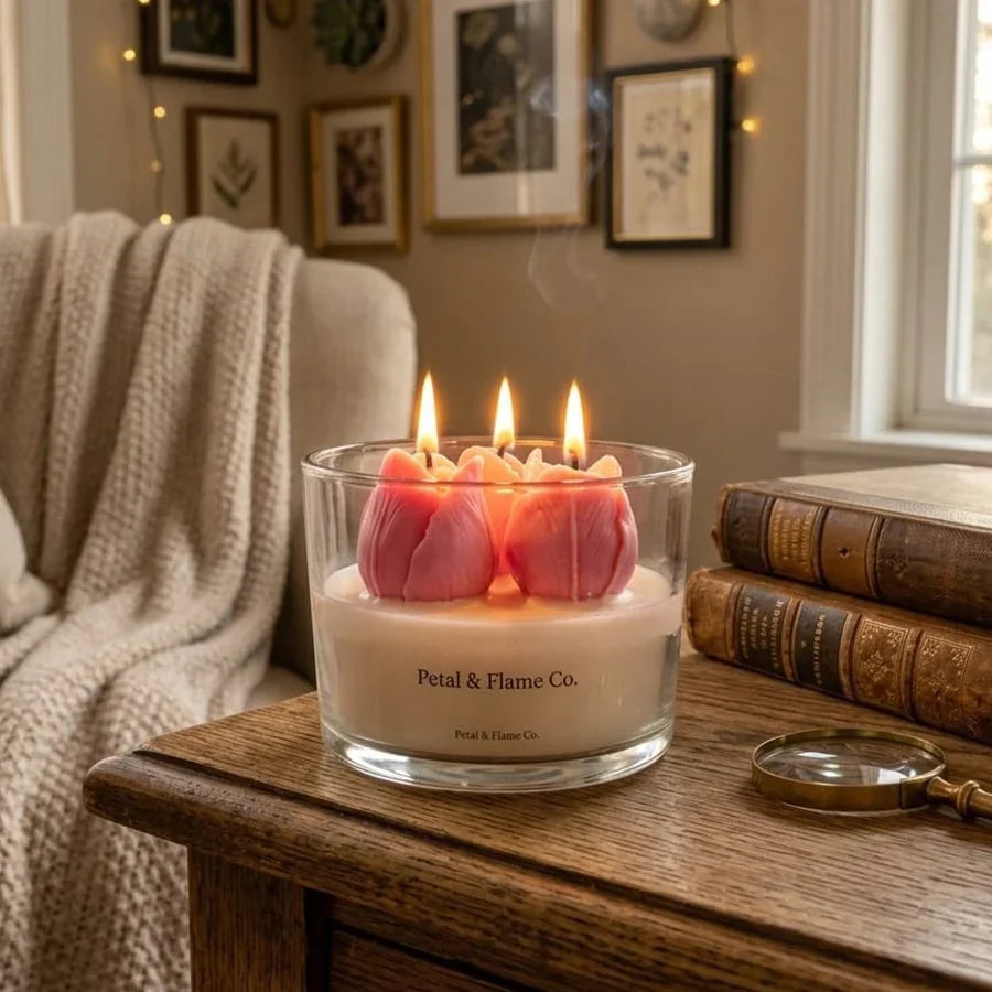 Petal & Flame Co. Blooming Tulip Multi-Wick Candle Candles by BRADOR