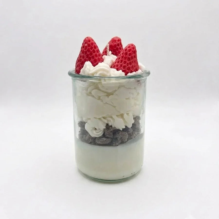 Strawberry Parfait Artisan Dessert Candle Candles by BRADOR