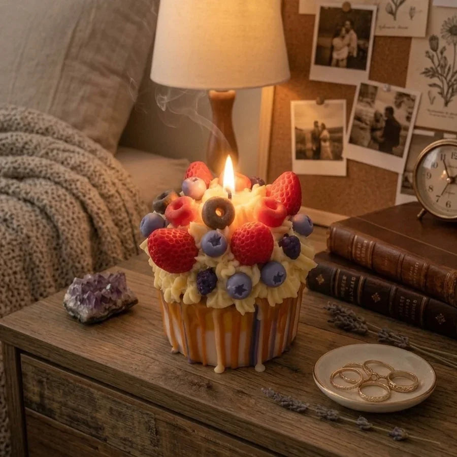 Triple-Berry Bakery Masterpiece Cupcake Candle Candles by BRADOR