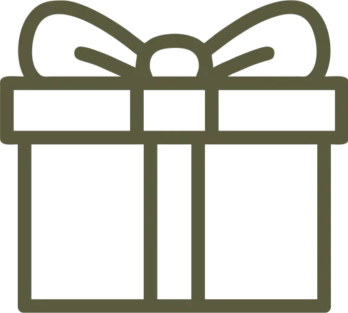 Simple gift box icon with bow, symbolizing celebration and birthday gifts